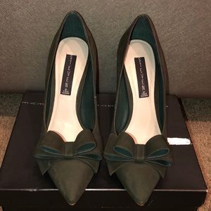Olive Green Bow Tie Heels